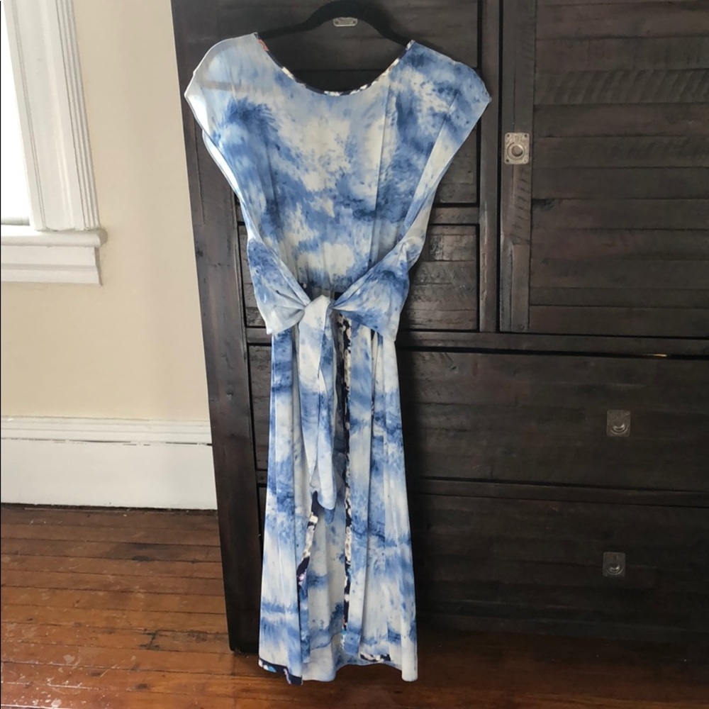 Rebecca Taylor shibori blue cloud watercolor dress